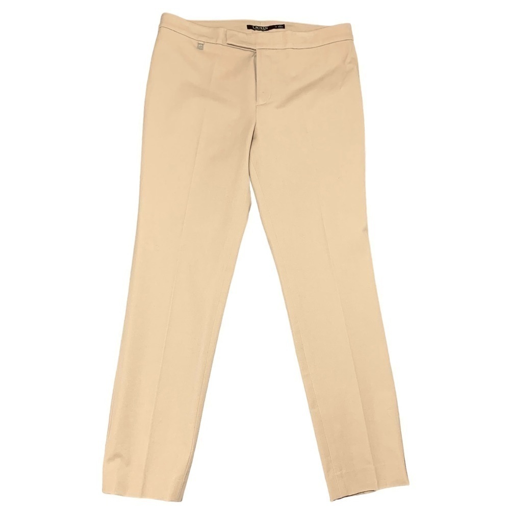 Lauren Ralph Lauren Beige High Waist Pants 10 Stretch Minimalist Casual Dress